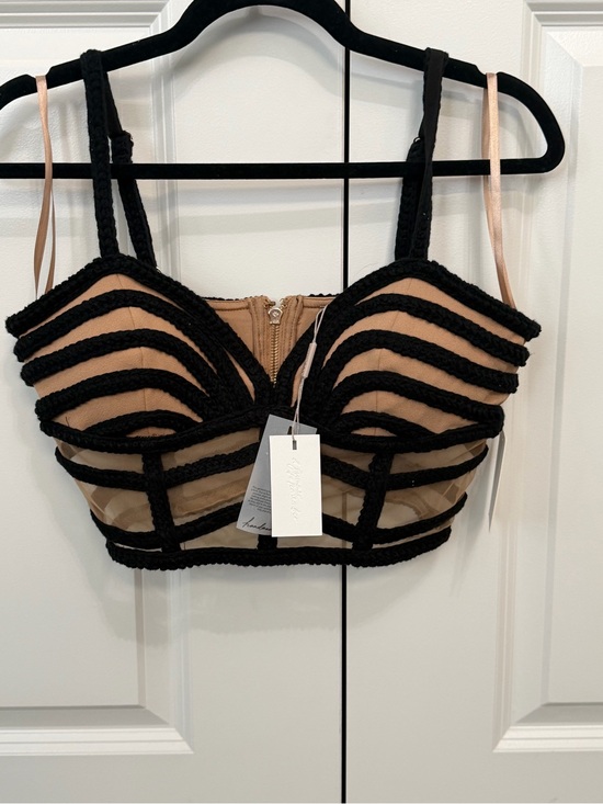 JLUXLABEL Other - JLUXLABEL BLACK SERENITY BAY TOP Black Strappy Cropped Bralette with Nude Lining